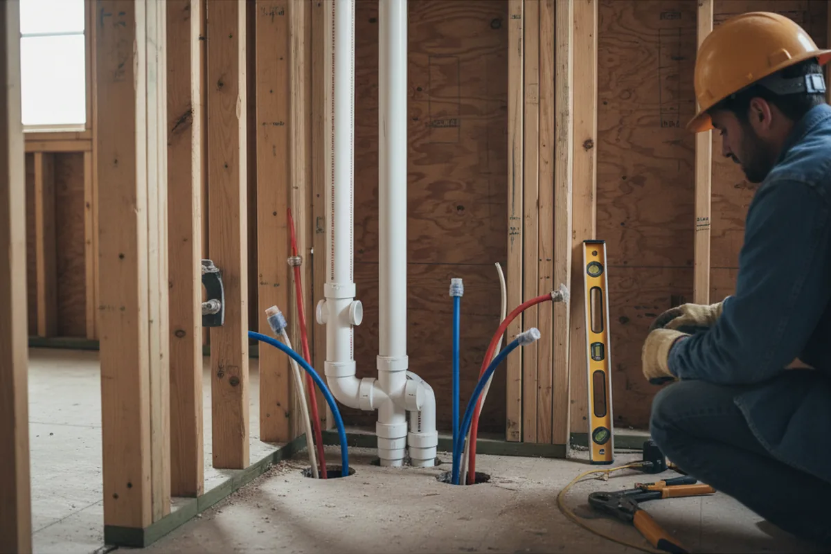 Drain and supply rough-in during Garbage Disposal Repair in Fort Mohave